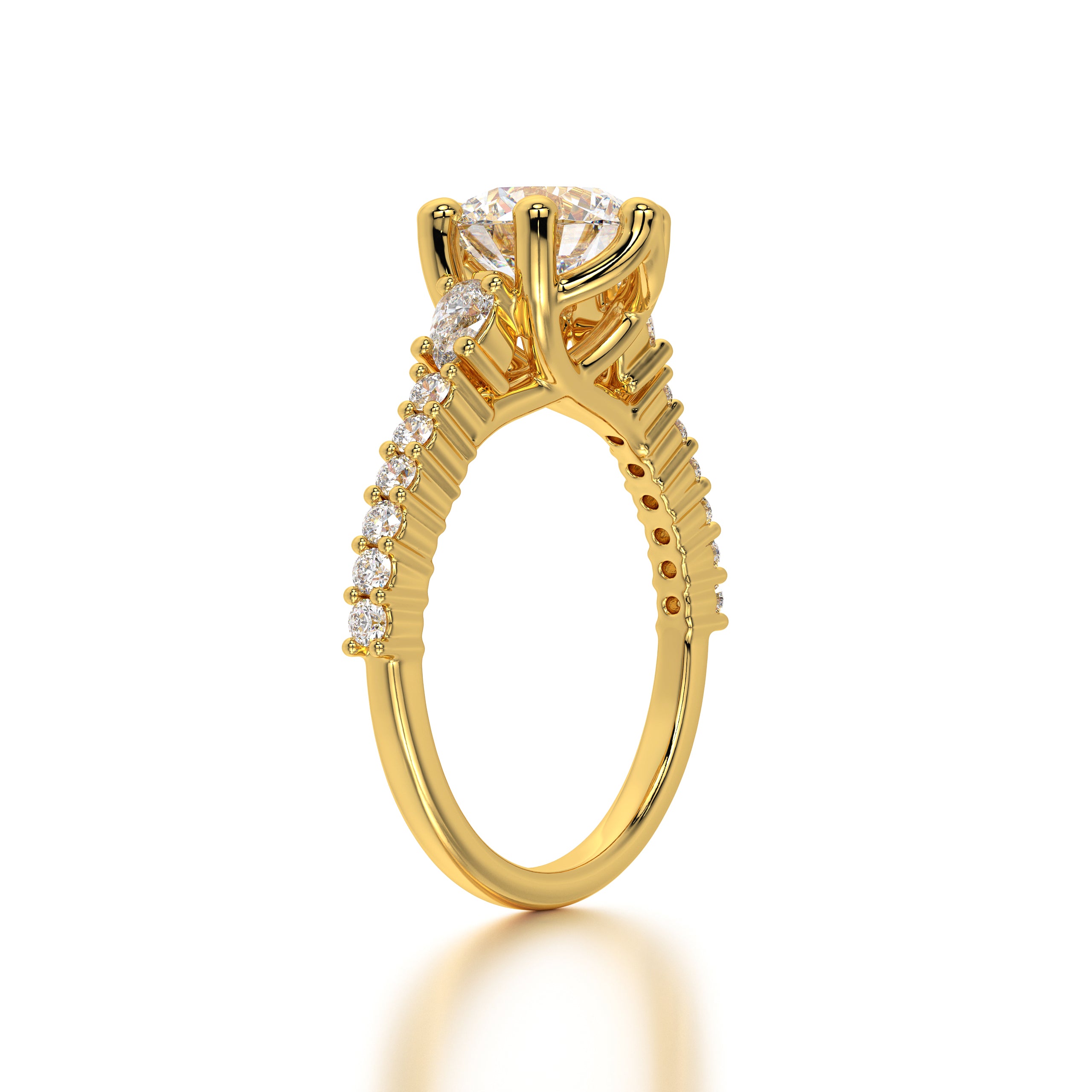 Classic Radiance: 1.75 ct Lab-Grown Round Diamond Engagement Ring in 18K Gold